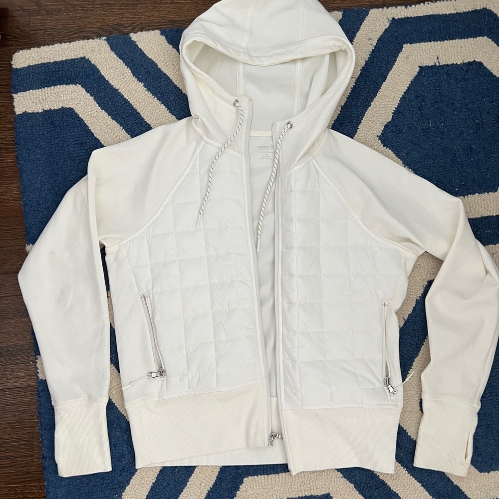 White old navy zip up